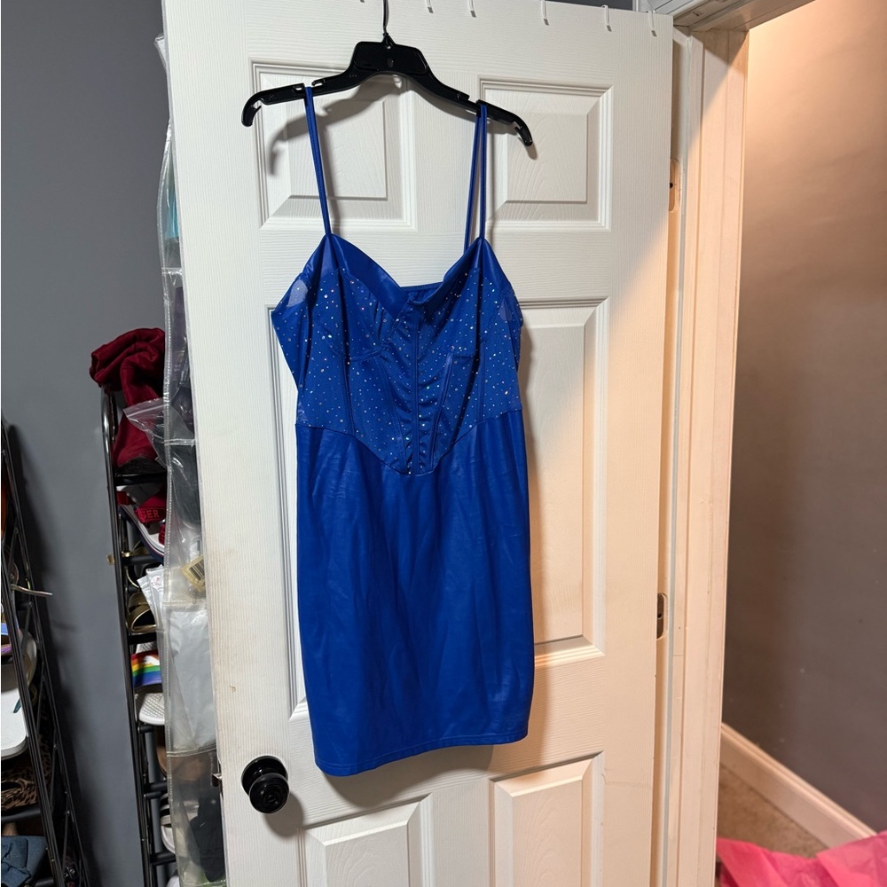 Blue Spaghetti Strap Dress